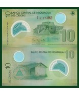 Nicaragua P201b, 10 Cordobas, Castle / Hacienda San Jacinto, POLYMER, UNC - $3.11