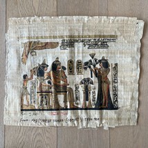 Vintage Hand Painted Egyptian Art work on Papyrus Unframed  15 x 14 inches - £38.91 GBP