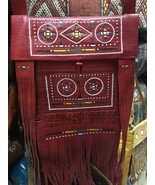 Hippie vintage Leather tassel bag,Tribal AFRICAN,70s Handmade bohemian h... - $284.48 CAD