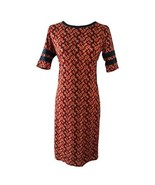 LuLaRoe Julia Red Tshirt Dress Retro Geometric Print Blue Stripes NWT Wo... - $14.99