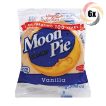 6x Pies Moon Pie Single Decker Vanilla Original Marshmallow Sandwiches 2oz - £10.80 GBP