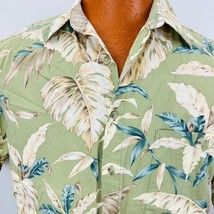 Vintage Campia Moda Hawaiian Aloha M Shirt Palm Leaves Green Tropical - £40.20 GBP