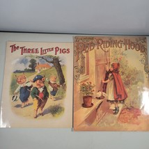 Vintage Book Lot Little Red Riding Hood &amp; The Three Little Pigs 1993 Large Book - £14.58 GBP