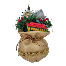 Vintage Dillards Trimmings San Francisco Tan Large Ornament Christmas Gift Bag - £71.88 GBP