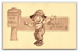 Artist Signed Fred Cavally Comic Bowery Kid Say You Know! Sepia DB Postcard V5 - $3.91