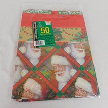 Cleo Wrapping Paper Vintage Christmas 8 Sheets 50 sq ft Santa Holly Ornaments - £15.24 GBP