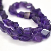 Natural Amethyst 15x10mm Nuggets Shape Gemstone Beads 15&quot; Strand BDS-1032 - £119.15 GBP