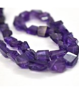 Natural Amethyst 15x10mm Nuggets Shape Gemstone Beads 15&quot; Strand BDS-1032 - £117.29 GBP