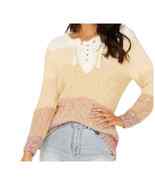 Idyllwind Miranda Lambert Spring Crest Lace Up Sweater Mustard Long Slv ... - £25.09 GBP