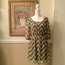 Espresso Womens Semi Sheer Tunic Dress Size M Elastic Waist 3/4 Sleeve L... - $35.71