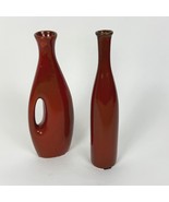 Tall Slender Vases Terra Cotta Southwest Decor Ceramic Set of 2 - €29,56 EUR