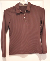 NIKE GOLF Top Womens Size S 4-6 Jersey Long Sleeve Brown Striped - $23.70