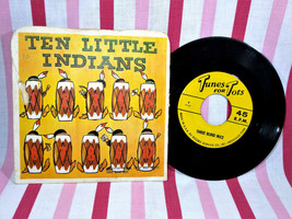 Vintage 1950&#39;s 10 Little Indians Children&#39;s Vinyl 45rpm Tunes For Tots Record - £7.86 GBP