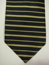 NEW Edgar Pomeroy Black and Gold Stripe Silk Tie Handmade in England - $37.99