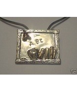 SILVER BLACKBOARD PENDANT /  BROOCH BY BEST JEWELRY - $7.77