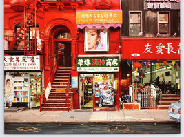 &quot;Red Facade in Chinatown&quot; Vincent Giarrano Note Card  Single - £2.32 GBP
