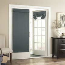 Eclipse French Door Curtain - Tricia 26&quot; X 68&quot; Tie Up Light, River Blue - $36.99