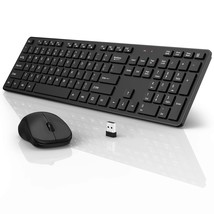 Wireless Keyboard And Mouse, Silent Mouse And Full Size Ergonomic Keyboard With  - £32.47 GBP