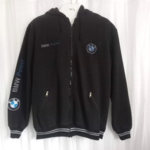 Vintage BMW Power Jacket Zip Front Varsity Sweatshirt Hoodie Garage Patches XXL - £113.86 GBP