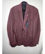 Chereskin Burgundy Blazer 44LG Lined Notch Collar NEW - $61.13 CAD
