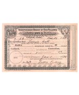 1934 odd Fellows membership Guilford CT Hall certificate vintage ephemera - $264.19 MXN