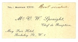 Hotel Berkeley Boston Speaight 1900 business card advertising vintage antique  - £10.97 GBP