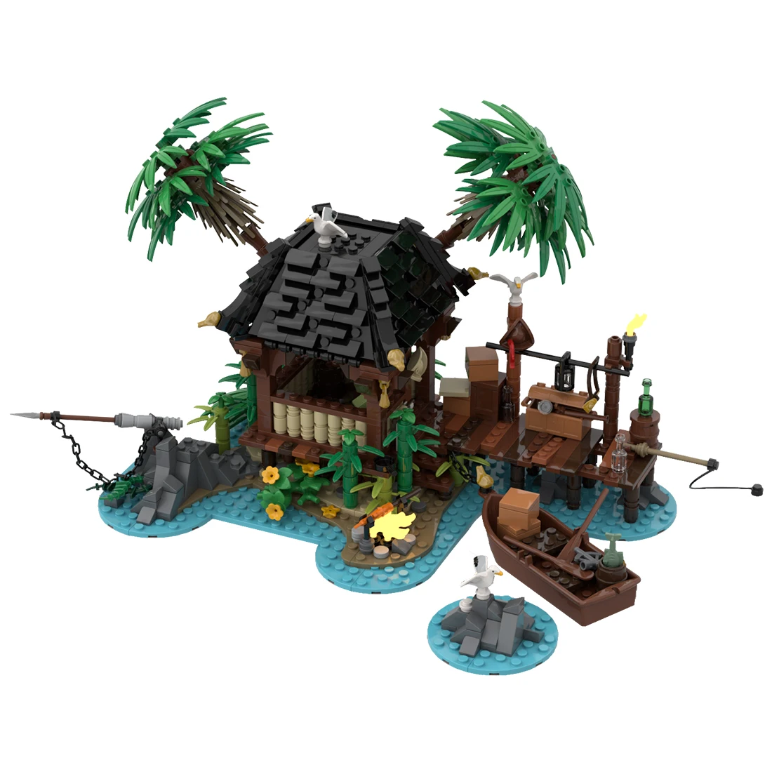 Authorized MOC-110117 Pirate Series Pirate&#39;S Getaway 1058PCS+ Scene MOC Set -  - £152.50 GBP