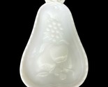 White Milk Glass Fruit Shaped Pear Trinket Tray Dish Flowers Floral Bott... - $11.30