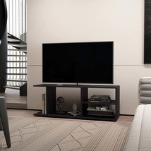 Tubac Black Melamine TV Rack with Open Storage - $120.99