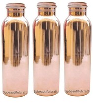 Handmade Copper Water Bottle Joint Free Ayurveda Health Benefits 1000ML ... - £38.93 GBP