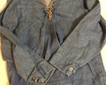Mr Dee Cee Vintage Women’s Blue  Denim Hippie Shirt Size Medium Made In ... - $22.76