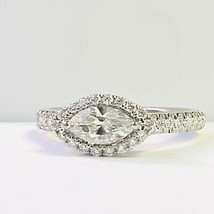 1.03 Ct East West Marquise Cut Diamond Engagement Ring 14k White Gold - $1,979.01