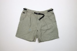 Vintage Columbia GRT Mens XL Distressed Above Knee Belted Shorts Green Nylon - £21.99 GBP