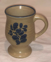 Set Of 3 - Pfaltzgraff Folk Art Stoneware Mugs 5” Pedestal Coffee/Tea Cups VGC! - £24.17 GBP