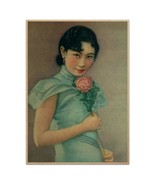 Girl in Blue Dress Poster Vintage Reproduction Print Chinese Shanghai La... - $92.47 MXN+