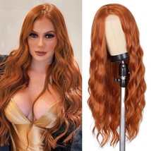 Long Wavy Daules Ginger Wig for Women 28 Inch Long Wig Natural Wave Curly Ginger - £30.89 GBP
