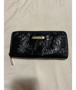 Michael Kors Patent Leather Zip-Around Black And Gold Wallet - $27.72