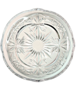 7 In Etched Glass Platter Ashtray Cigar Condiment Tray Clear Flower Patt... - $27.41 CAD