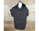 Love Always Hoodie Sweater Womens size S Brown Short Sleeve TF18 - $8.41