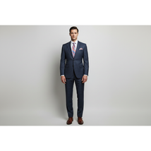 Men Suit BERLUSCONI Turkey 100% Soft Italian Wool Super 180's #Ber27 Navy Plaid image 10