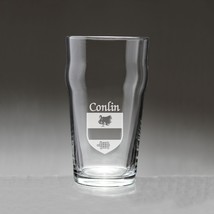 Conlin Irish Coat of Arms Pub Glasses - Set of 4 (Sand Etched) - £54.16 GBP