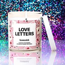 Homesick LOVE LETTERS 7.5 oz Candle in Rose Petals Jasmine Peony Plum NWOB - £19.48 GBP
