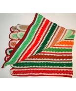 Vtg Crochet Mile A Minute Afghan Christmas Colors Blanket Red Green Thro... - £39.29 GBP