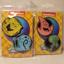 Spongebob Gary Patrick &amp; Squidward Enamel Pins Set Official Nickelodeon Products - £18.97 GBP