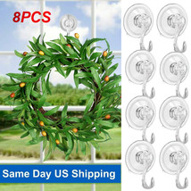 8Pcs Heavy Duty Suction Cup Hook Wreath Hanger For Wall Window Shower Ki... - $33.99