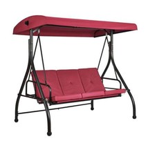 3-Seat Patio Swing Chair, Converting Canopy Swing, Outdoor Patio Porch with Adju - £223.42 GBP