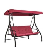3-Seat Patio Swing Chair, Converting Canopy Swing, Outdoor Patio Porch w... - $396.75 CAD