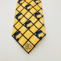 John 21:6 Silk Necktie Yellow with Blue Fish by Eagles Wings 58 inch long - £9.40 GBP