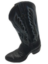 SH9 Tony Lama Men 9.5D Cowboy Western Boot Lizard Teju Exotic Reptile Black 8539 - £60.74 GBP