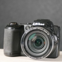 Nikon Coolpix L120 14.1MP 21X Zoom Digital Camera Black *GOOD/TESTED* - £45.85 GBP